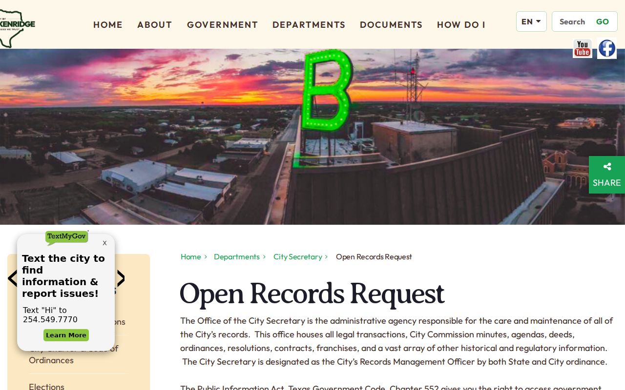 Breckenridge warrant records reference: Municipal Court payment instructions