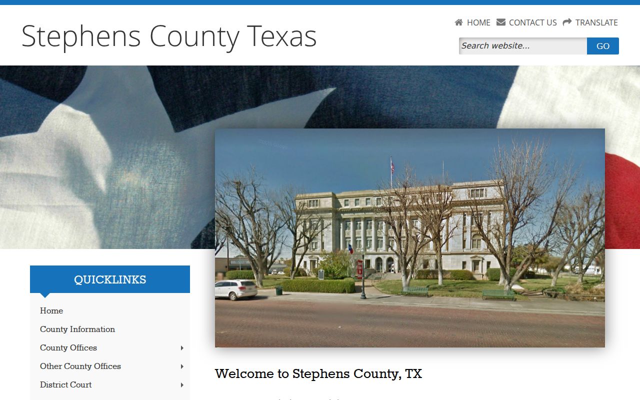 Stephens County warrant records reference: county office navigation